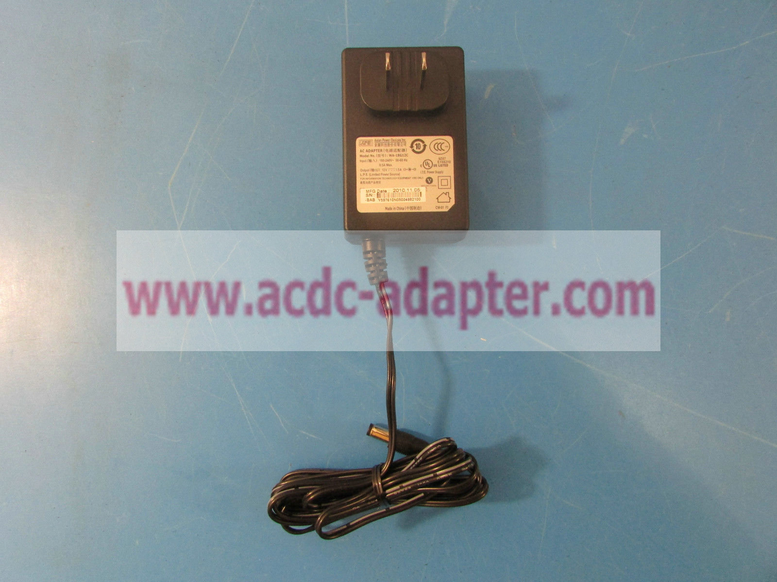 NEW Asian Power Devices WA-18G12C 12V 1.5A Power Supply AC Adapter